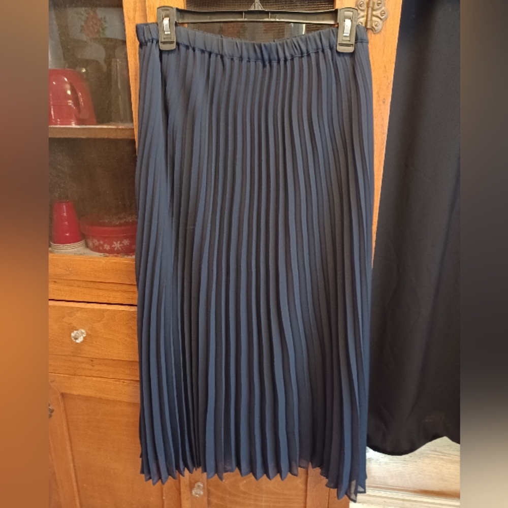 CeCe Navy pleated skirt. Size 8.